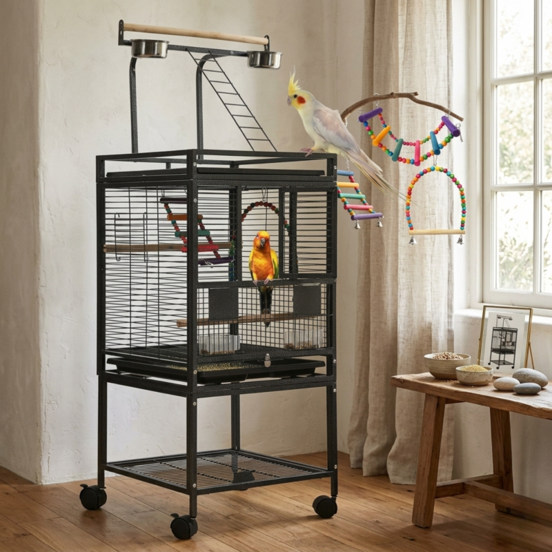 Bird Cage with Stand for Small